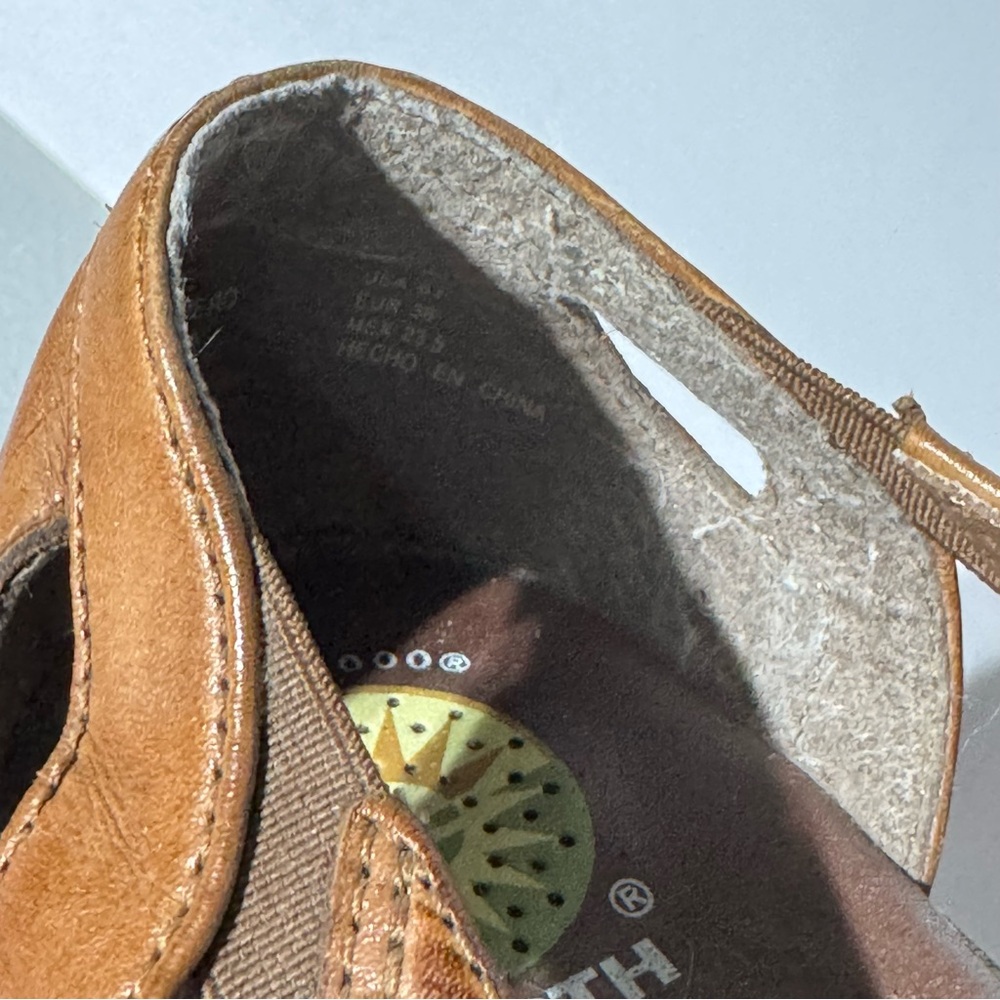 Earth Spirit Comfort First Brown Leather Open Toe‎ Slip On Sandals Size 6.5 - Picture 7 of 8